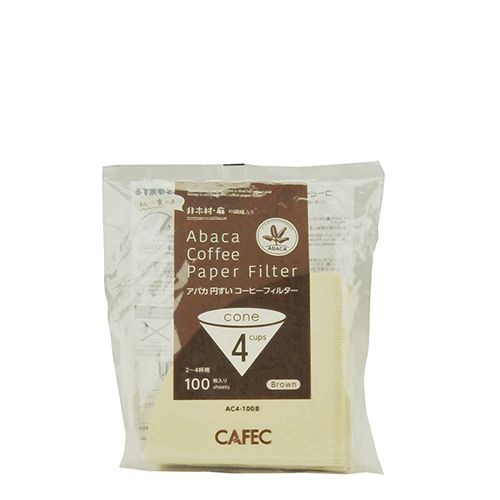 CAFEC AC4-100B V02圓錐咖啡濾紙1-4人 100入(無漂白)(袋裝)