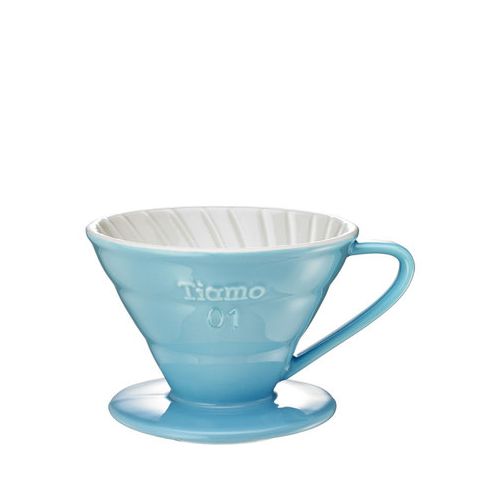 TIAMO V01陶瓷雙色咖啡濾器組 附滴水盤量匙 1-2人