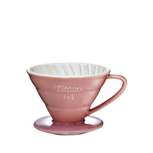 TIAMO V01陶瓷雙色咖啡濾器組 附滴水盤量匙 1-2人