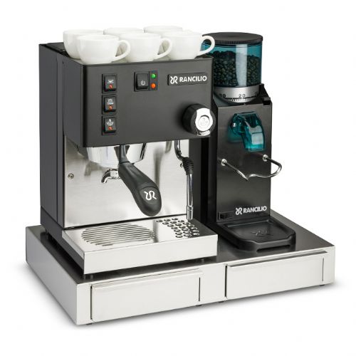 RANCILIO Silvia咖啡機 消光黑 + Rocky S/D 無分量器磨豆機 消光黑 + Silvia Base 粉槽盒