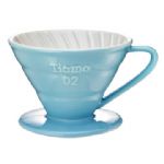 TIAMO V02陶瓷雙色咖啡濾器組 附滴水盤量匙 2-4人